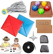HELOVGE Gonggi Korean Game Set, Traditional Korean Game, Traditional Korean Game Set, Hand-Eye Coordination Training Toy, Family Travel Games