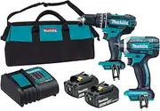 Makita 2 Piece Combo Kit - DHP482Z, DTD152Z, 2 x BL1830B, DC18SD & Carry Bag