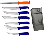 Diekensen 8PCS Butcher Knife Set - Kitchen Knives Set for Professional Butchering (Blue)