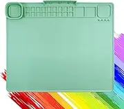 Silicone Painting Mat with Cup, 24” X 20” Art Mat, Washable Drawing Mat for DIY, Craft, Resin, Clay, Paint