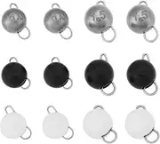 eMagTech 12Pcs Tungsten Cheburashka Fishing Weights Sinkers 1g 1.5g Suitable for All Freshwater Saltwater Bass Carp Chub Cod - Glow, Black, Silver