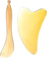 Natural Massage Tools Set of 2 Face Massagers Scraping Plate for Face Massaging Board Random Style