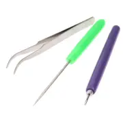 3PCs Tweezer Needles Slotted Pen Tool Kit Quilling Paper DIY Set Paper ToolB- CR