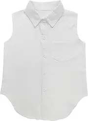 [LIONJIE] Girls Plaid Sleeveless Button Down Shirt Summer Crop Tops Tie Knot Blouse Tank Tops 4-13Y