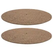 2 Pcs Cork Record Mat Vinyl Turntable Pad Player Disc Protective