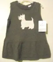 New Carters Little Girls Gray Scottish Terrier Jumper Dress Size 24 Months EUC!!