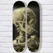 Skateboard Deck Wall Art Van Gogh Head Of A Skeleton Custom Skateboard Diptych