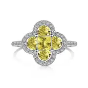 ANYCO Ring 18K Gold Plated Four Leaf Clover Yellow Ring 925 Silver Jewelry Anillos De Bizuteria CZ 5A Diamond Rings
