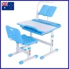 Kids Blue Desk Chair Set Height Adjustable Children Study Table Lamp Drawer