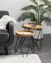 Modern Accent Table, Set of 2 - Brown