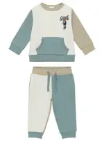 GUESS White Multi Active Top and Pant Set Size: 12M, Spandex