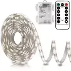 Echosari Battery Operated Led Strip Lights White with Remote, 8 Modes, Dimmable,