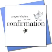 Pom Pom Claire Giles Toast Confirmation Boy Card,White|Blue