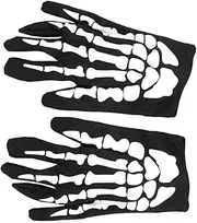 [BEAHING] Halloween Skeleton Gloves Full Finger Ghost White Bone Prop Costume Gloves 1Pair Skeleton Gloves