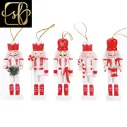 5Pcs/Set British Style Nutcracker Puppet Wooden Handmade Nutcracker Soldier Pend