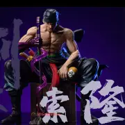 EVIL STUDIO One Piece Sitting Roronoa Zoro Resin Model In Stock Two Heads