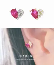 16g Red Heart cartilage earring, helix earring, conch tragus ear stud labret 1pc