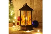 Christmas Battery Operated LED Light Table Lamp - Ringdeer Brown