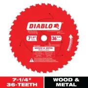DIABLO 7-1/4In. X 36-Tooth Carbide Circular Saw Blade for Wood and Metal