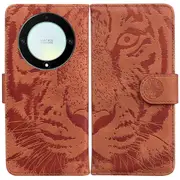 Flip Wallet Case For Honor Magic 5 Lite 5g / X40 5g/x9a 5g , Pu Leather Tiger Pattern Imprinted Stand Phone Cover