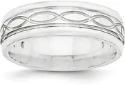 [Wedding Bands] USA SS 7mm Polished Fancy Band Size 9 Size 9