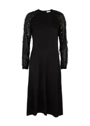 Day Birger ET Mikkelsen Quincy Embellished Satin Midi Dress - Black - 42 (UK16 / XL) 42 (UK16 / XL)