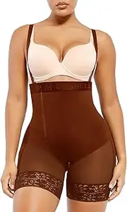 [SHAPELLX] Shapewear Tummy Control Fajas Colombianas Body Shaper for Women Butt Lift Bodysuit, A3-brown, 4X-Large