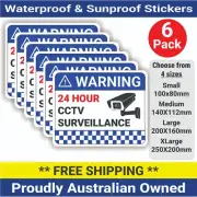 6-Pack CCTV Security Camera Warning Stickers – Waterproof & UV-Protected Signs