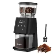 Conical Burr Coffee Grinder with Touch Panel, Adjustable 30 Grinde Size Black