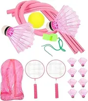 KOMBIUDA Beginner Badminton Racket Set for Teens Lightweight Nylon Aluminum Alloy Perfect for Sports Random Color