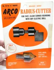 RARE Vtg ARCO Radius-Cutter for Electric Drills No.16 for 1/8" Radius USA NOS