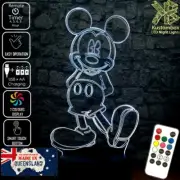 MICKEY MOUSE STANDING 3D LED Battery USB Night Light 7 Colour Changing Room Lamp