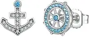 [Generic] Earrings for Girl Popular Fashion Stud Earrings Blue Crystals Stud Earrings Women Fashion Jewelry Boat Element Made in China