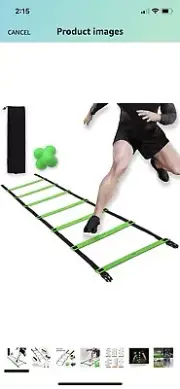 12 Rung Speed Agility Ladder Soccer Football Training Footwork Reaction Ball NIP