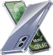 USTIYA Case for Motorola Moto G35 5G Case Clear TPU Four Corners Protection Cover Transparent Soft