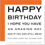 Rude Birthday Cards for Men Women - Eye Test C*nt - Funny Joke Happy Birthday Card for Him or Her, Humorous Banter Gag Birthday Gifts, 145mm x 145mm Humour Prank Offensive Greeting Cards Gift