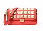 Michael Kors Bradshaw Studded Leather Convertible Shoulder Bag Sangria NWT $398