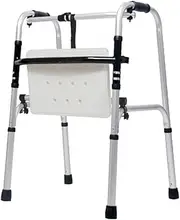 Walker,Folding Walker with Seat - Adjustable, Portable, Lightweight, Compact Elderly Walking Medical Mobility Aid for Handicap | Bariatric Adult Walking Frame Little Surprise