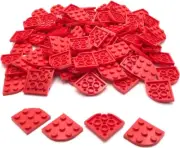 Lego 100 New Red Plates Round Corner 3 x 3 Parts
