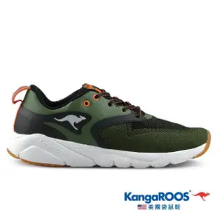 【KangaROOS 美國袋鼠鞋】男 運動鞋 慢跑鞋 休閒鞋 RUN SPRINT 超輕量跑鞋(軍綠-KM11005)