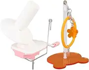 Hand Operated Yarn Ball Winder, Compact Desktop Clamp Design Yarn Cake Spinner with Base Plate Thick, Acrylic Column for Small Yarn, Foldable, Silicone Wrist Loop, Acrylic Board