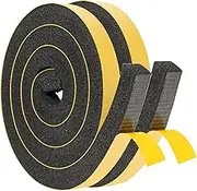 YoleShy Window Air Conditioner Foam Tape 2 Pcs 1 Inch Wide x 1 Inch Thick Weather Stripping Door Seal Strip for Insulation, Weatherstrip, Gap Blocker,Total 13 Feet Long(6.5ft x 2 Rolls)