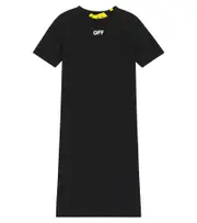 [Off-White Kids] Off-White Kids Off Stamp ribbed T-shirt dress Y 10 black