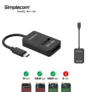 Simplecom 2 in 1 NVMe + SATA M.2 SSD to USB-C Type-C USB 3.2 Adapter Converter