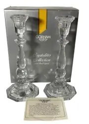 Crystal Candle Holders 9" Gorham Ashbury Crystalites Collection Germany NEW