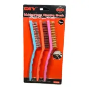 3PC Wire Brush Set Heavy Duty Brushes for Cleaning Rust Brass Stainless Steel