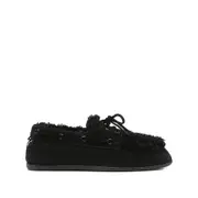 [3juin] 3juin Boat-lace Shearling-trimmed Loafers 39 IT BLACK