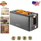 Versatile 4 Slice Toaster - Defrost, Bagel & Reheat Functions with LCD Timer