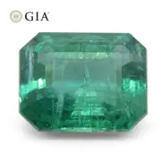 2.87ct Octagonal/Emerald Cut Green Emerald GIA Certified Zambia (F2)
