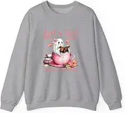 [X.Style] Ghost Book Girl Just a Girl who Loves Halloween and Books ds010 Sweater Grey L